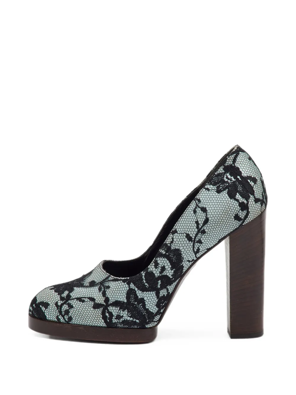 Gucci Pre-Owned floral lace pumps - Blu