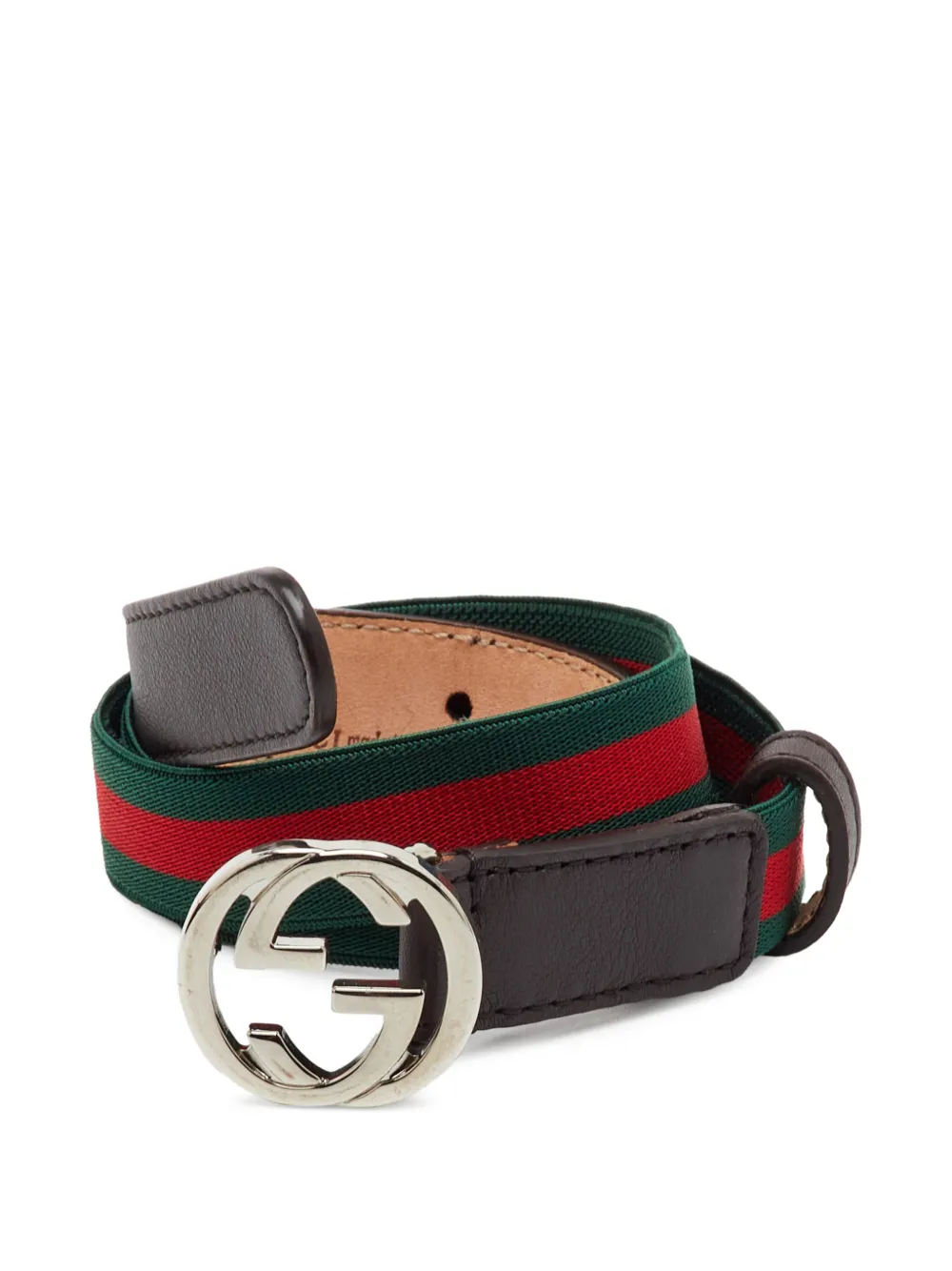 Gucci Pre-Owned Interlocking GG Web belt - Marrone