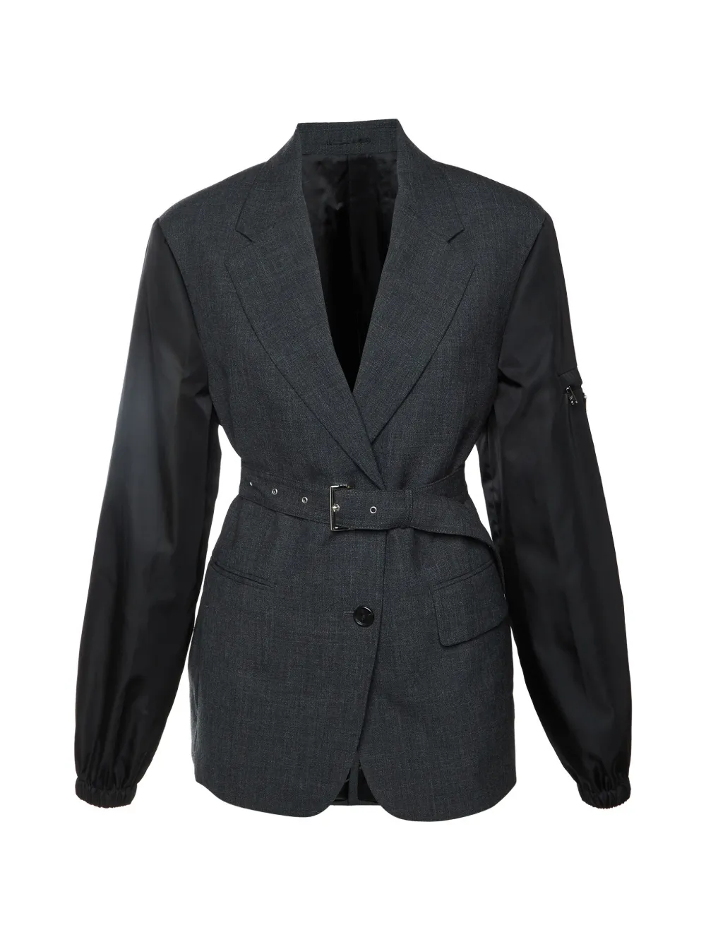 Prada Pre-Owned Blazer con cintura 2023 - Grigio