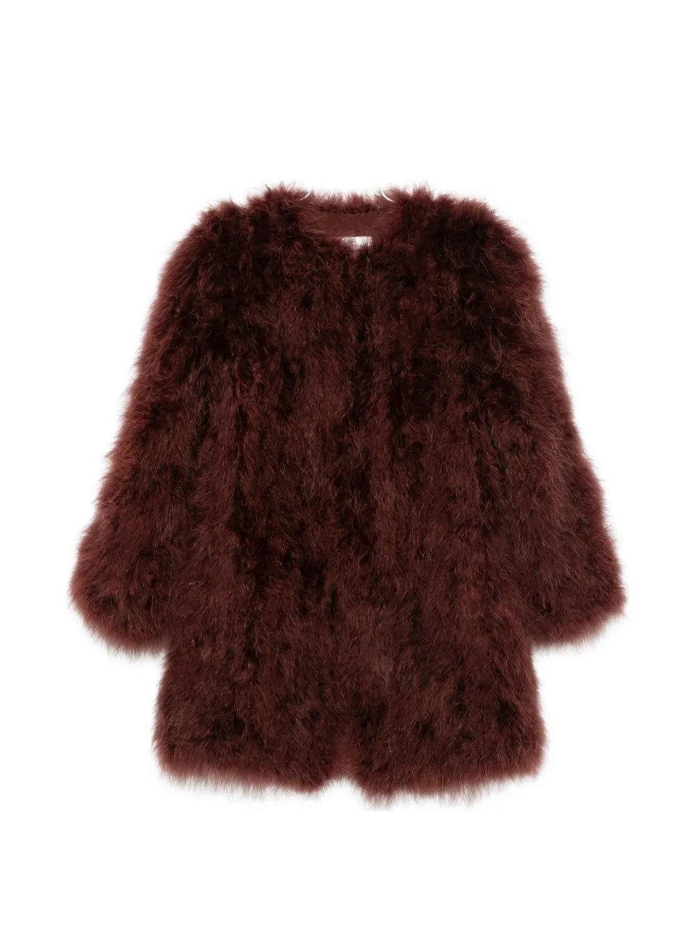 Yves Salomon feather-embellished jacket - Rot