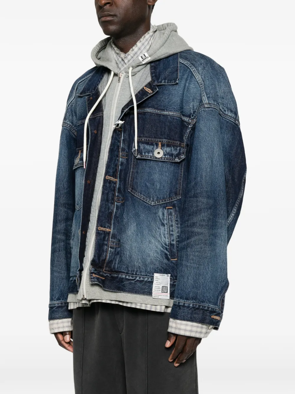 Maison MIHARA YASUHIRO Gelaagd denim jack Blauw