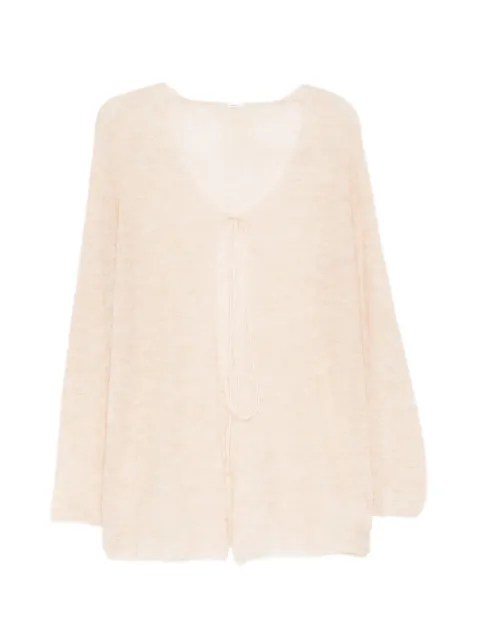 YEAREAST tie-fastening fine-knit cardigan