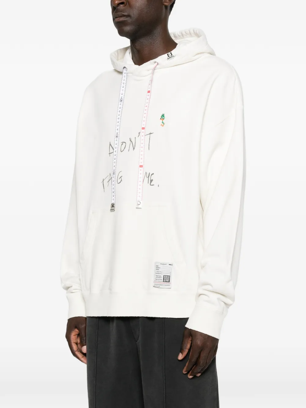 Maison MIHARA YASUHIRO Hoodie met meetlint en tekst Beige