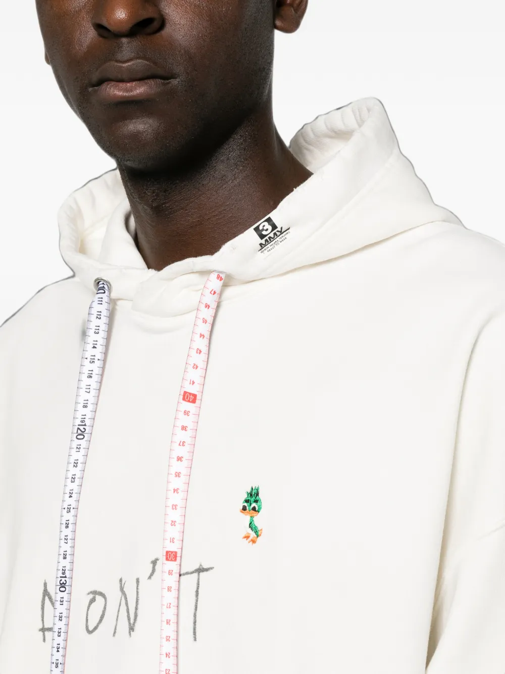 Maison MIHARA YASUHIRO Hoodie met meetlint en tekst Beige