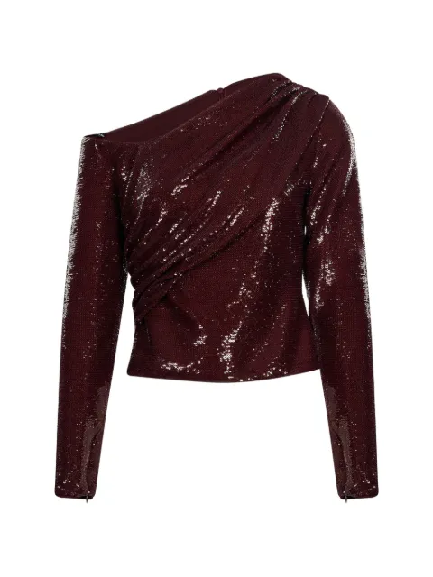 Roland Mouret top drapeado con detalles de lentejuelas