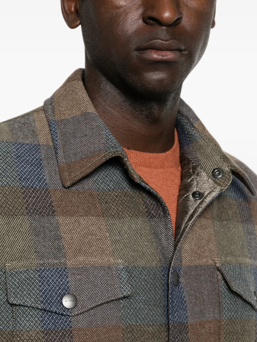 ETRO Geruit overhemd Bruin