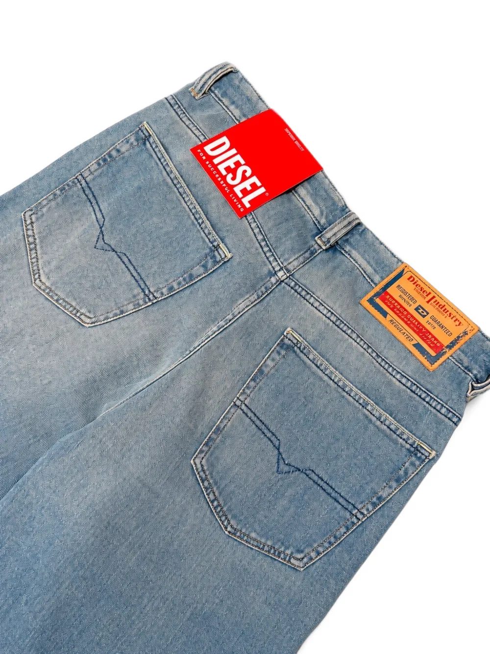 Diesel 2001 D-Macro jeans met whisker-effect Blauw