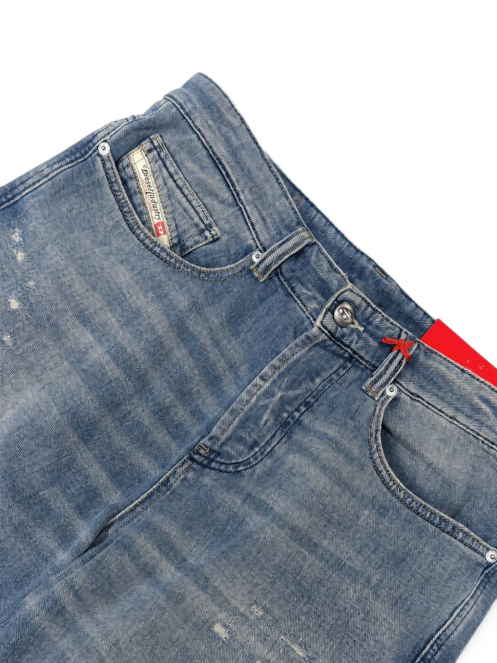Diesel 2001 D-Macro jeans met whisker-effect Blauw