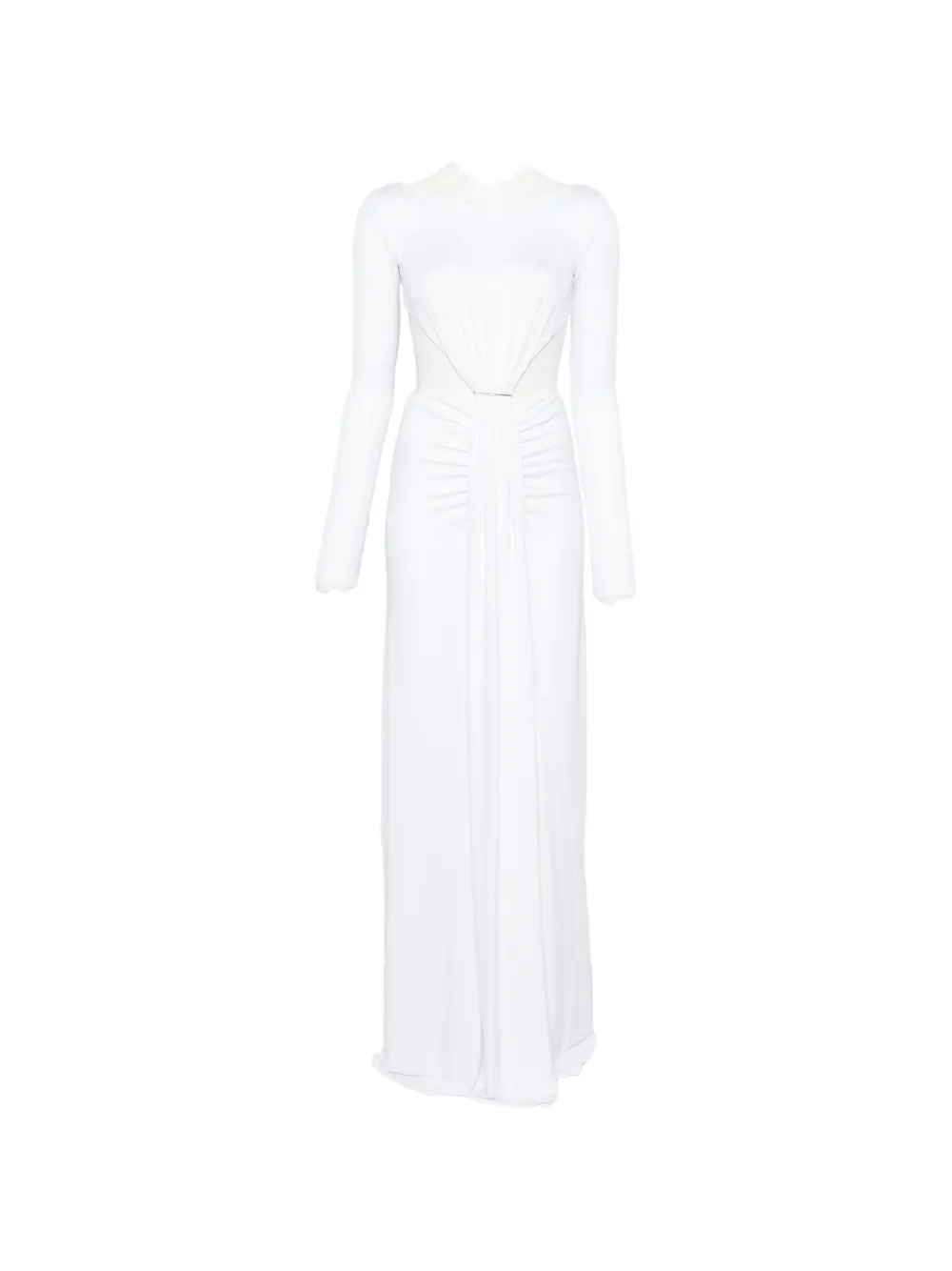 Elisabetta Franchi cut-out ruched maxi dress - Weiß