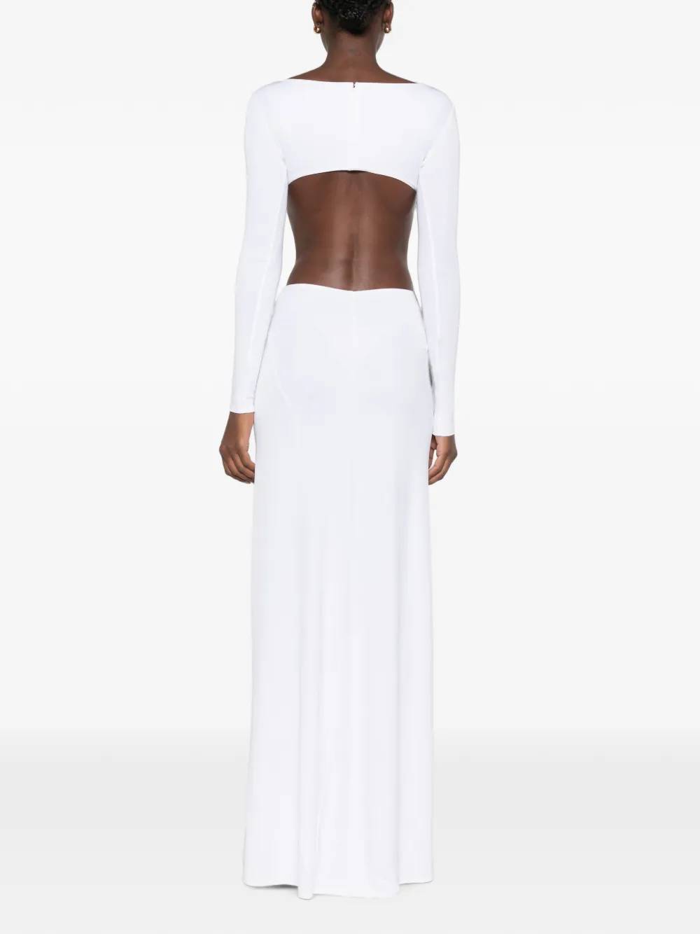 Elisabetta Franchi cut-out ruched maxi dress Wit
