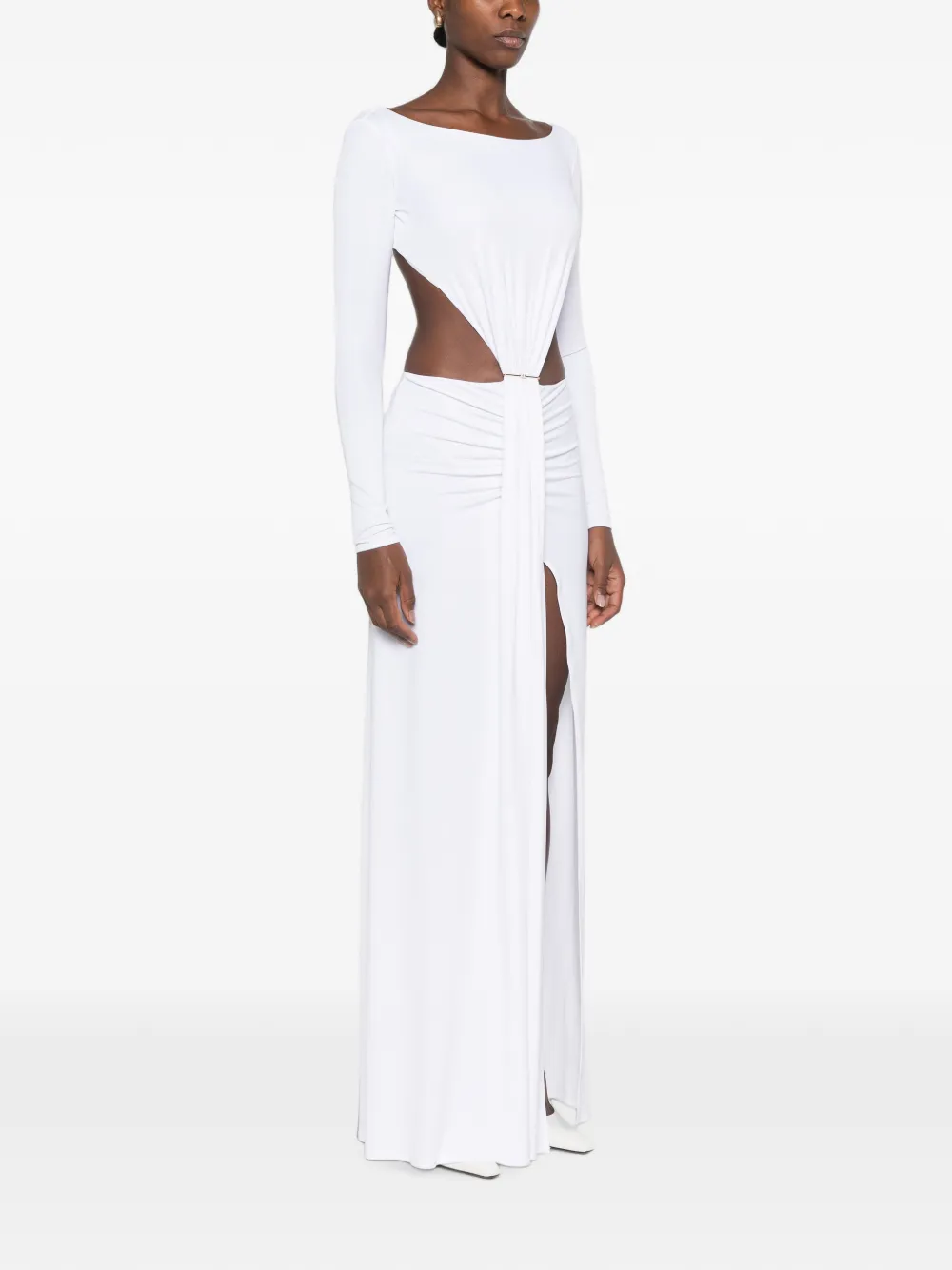 Elisabetta Franchi cut-out ruched maxi dress Wit