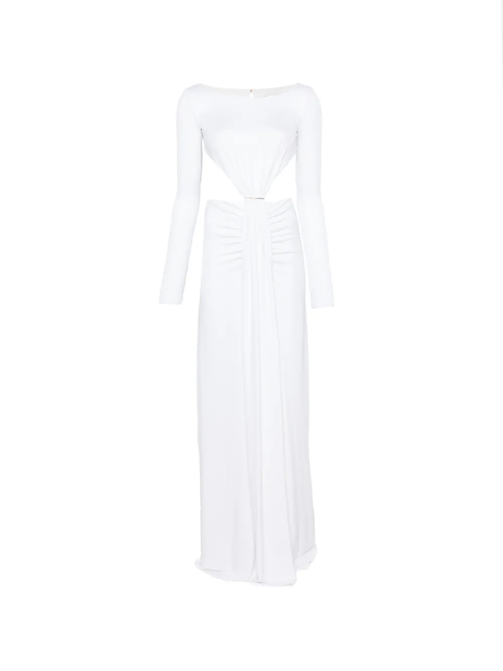 Elisabetta Franchi cut-out ruched maxi dress Wit