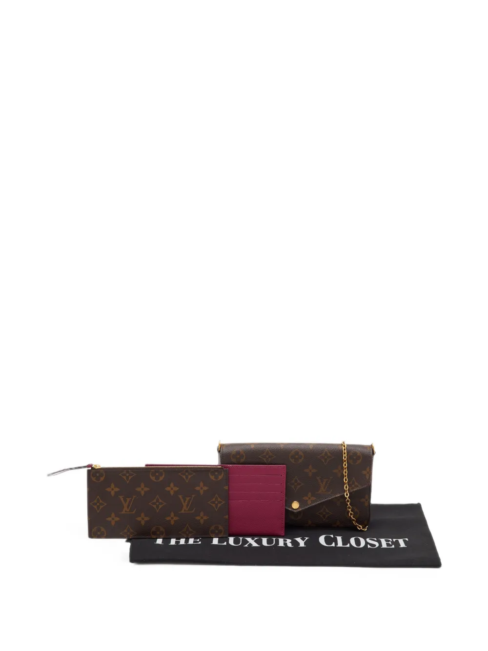 Louis Vuitton Pre-Owned Félicie Pochette clutch met monogram Bruin
