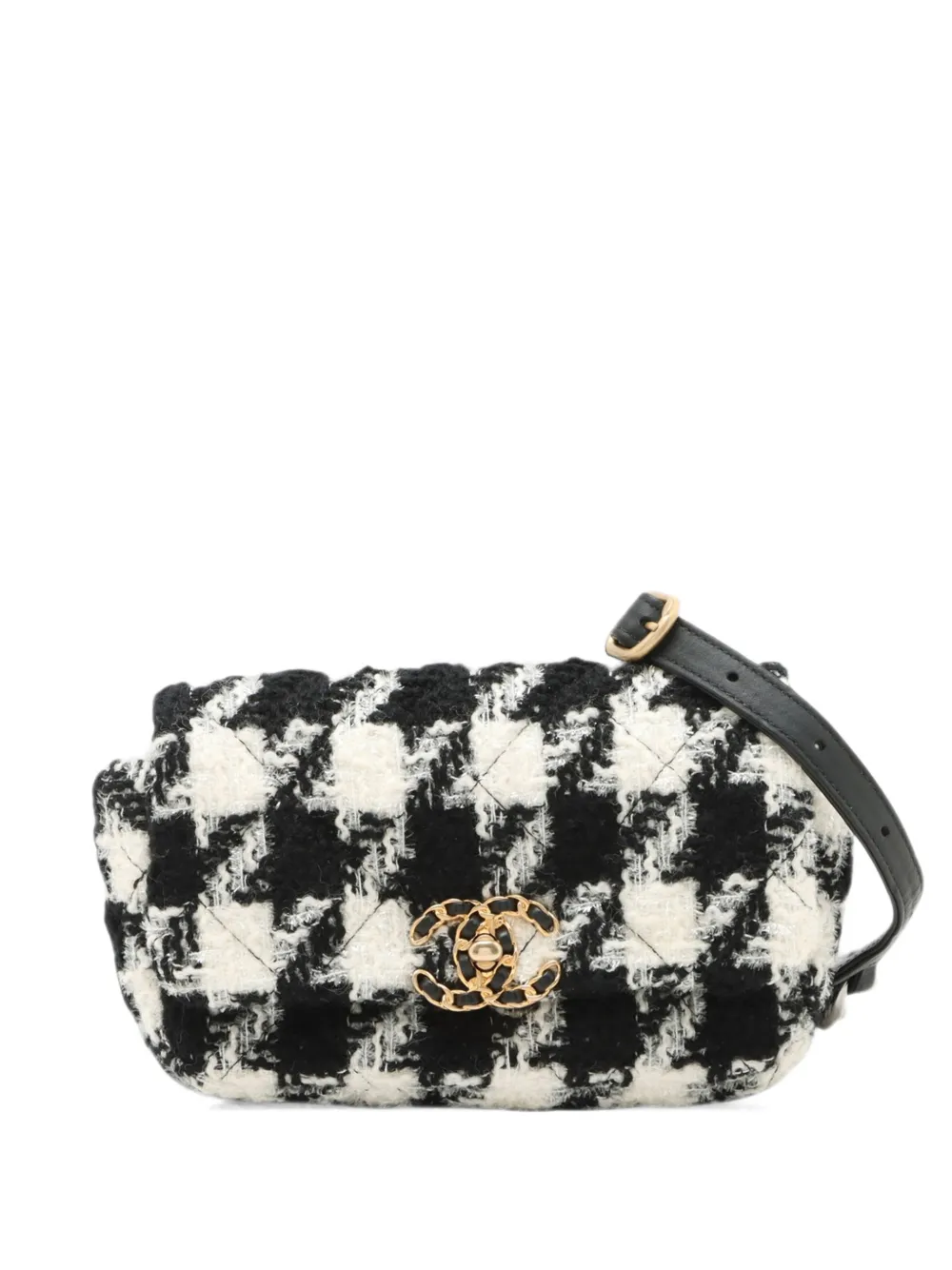 CHANEL Pre-Owned Marsupio 19 in tweed con motivo pied-de-poule 2019 - Toni neutri