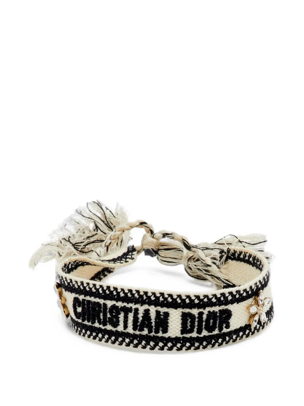 Christian Dior Pre-Owned logo-embroidered bracelet - Nude