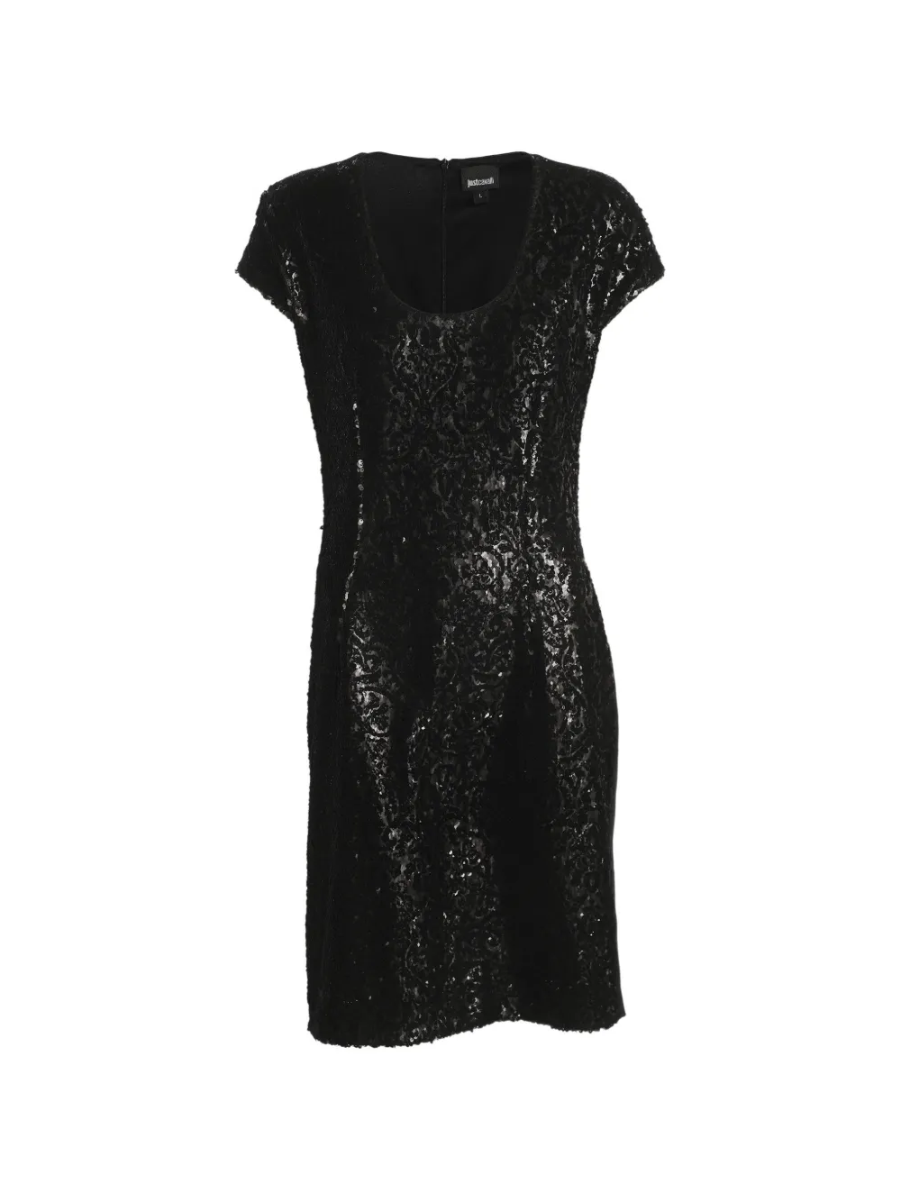 Just Cavalli Vintage sequin-embellished stretch-knit midi dress - Schwarz