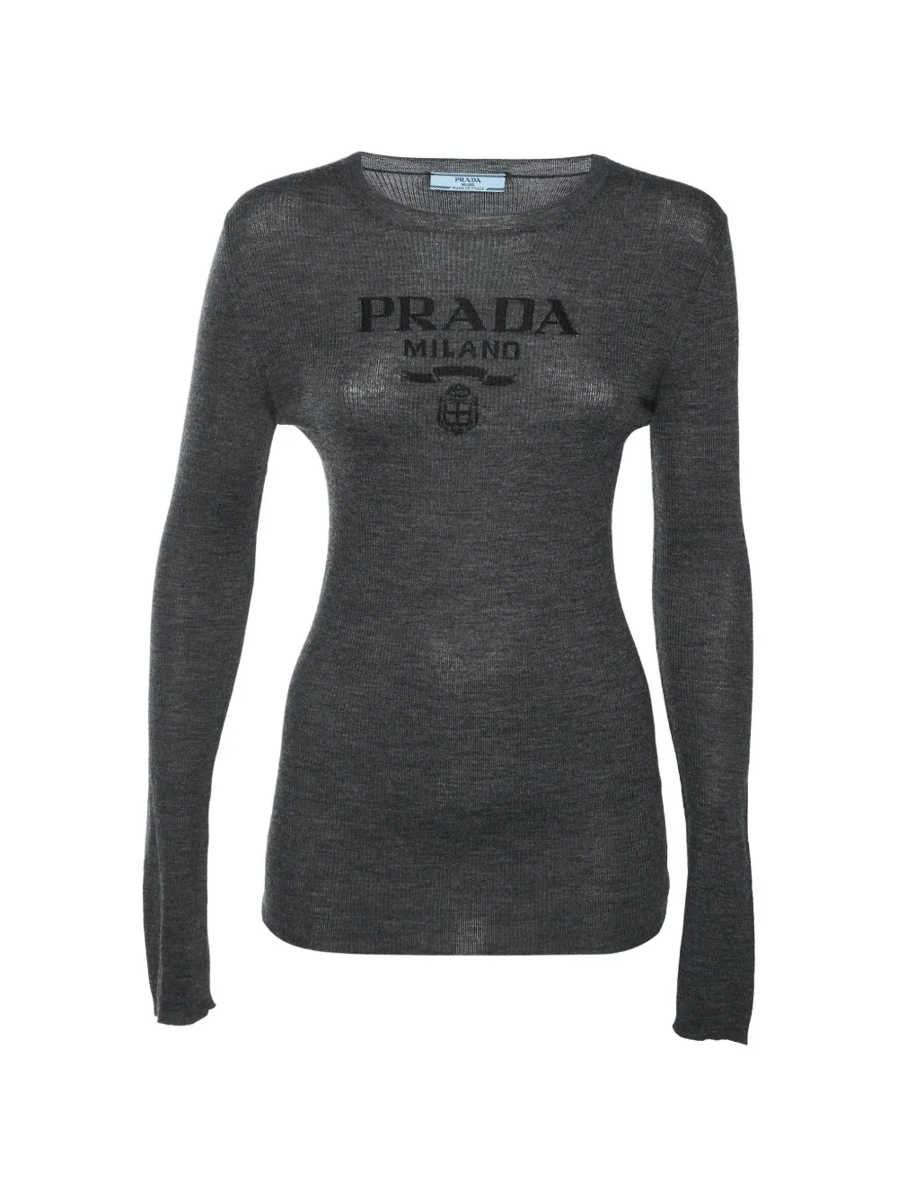 Prada Pre-Owned logo crew neck knit - Grigio