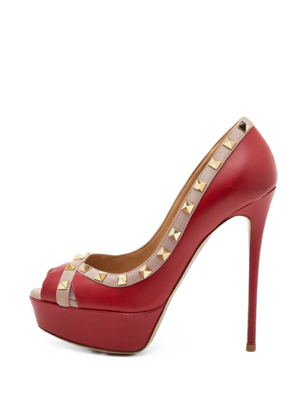 Valentino Garavani Pre-Owned Rockstud peep-toe pumps - Rosso