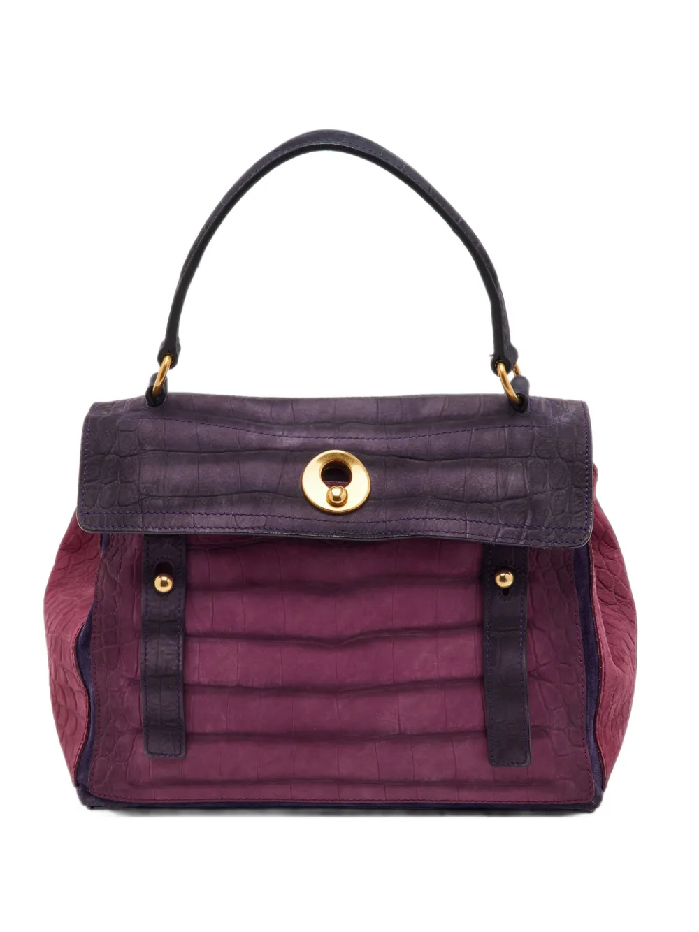 Saint Laurent Pre-Owned Muse Two croc-embossed shoulder bag - Violett