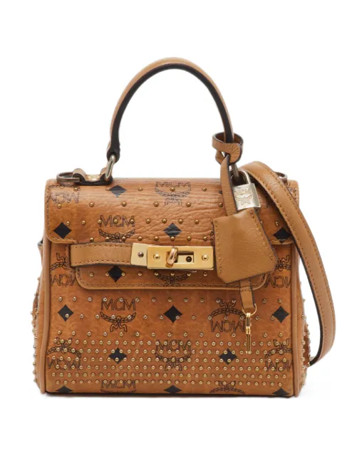 MCM Pre-Owned Visetos studded top-shoulder bag