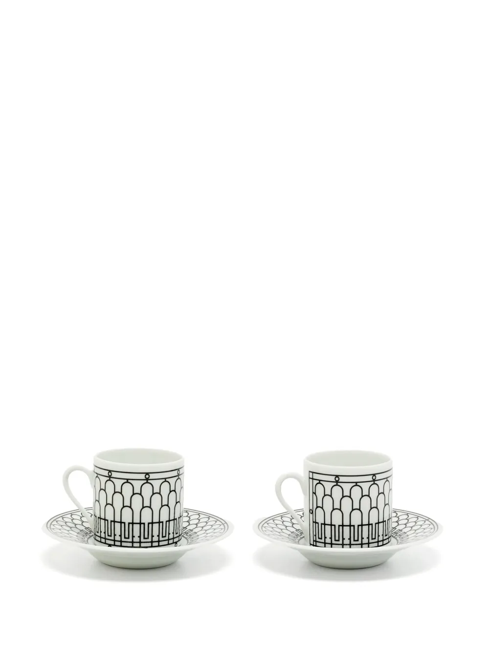 Hermès Pre-Owned H Deco Kaffeetasse und Untersetzer (2er-Set) - Weiß