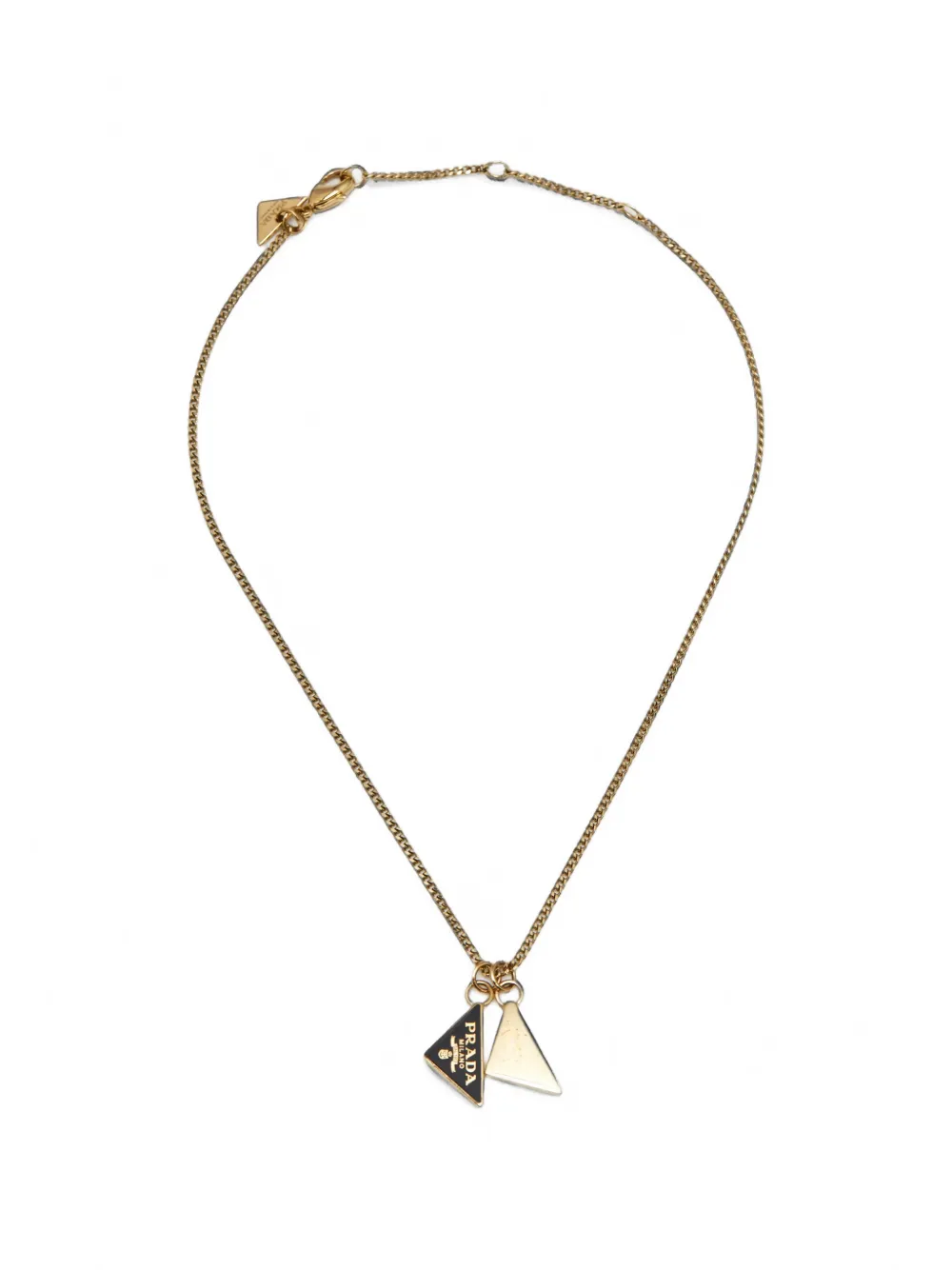 Prada Pre-Owned Symbole enameled triangle necklace - Oro