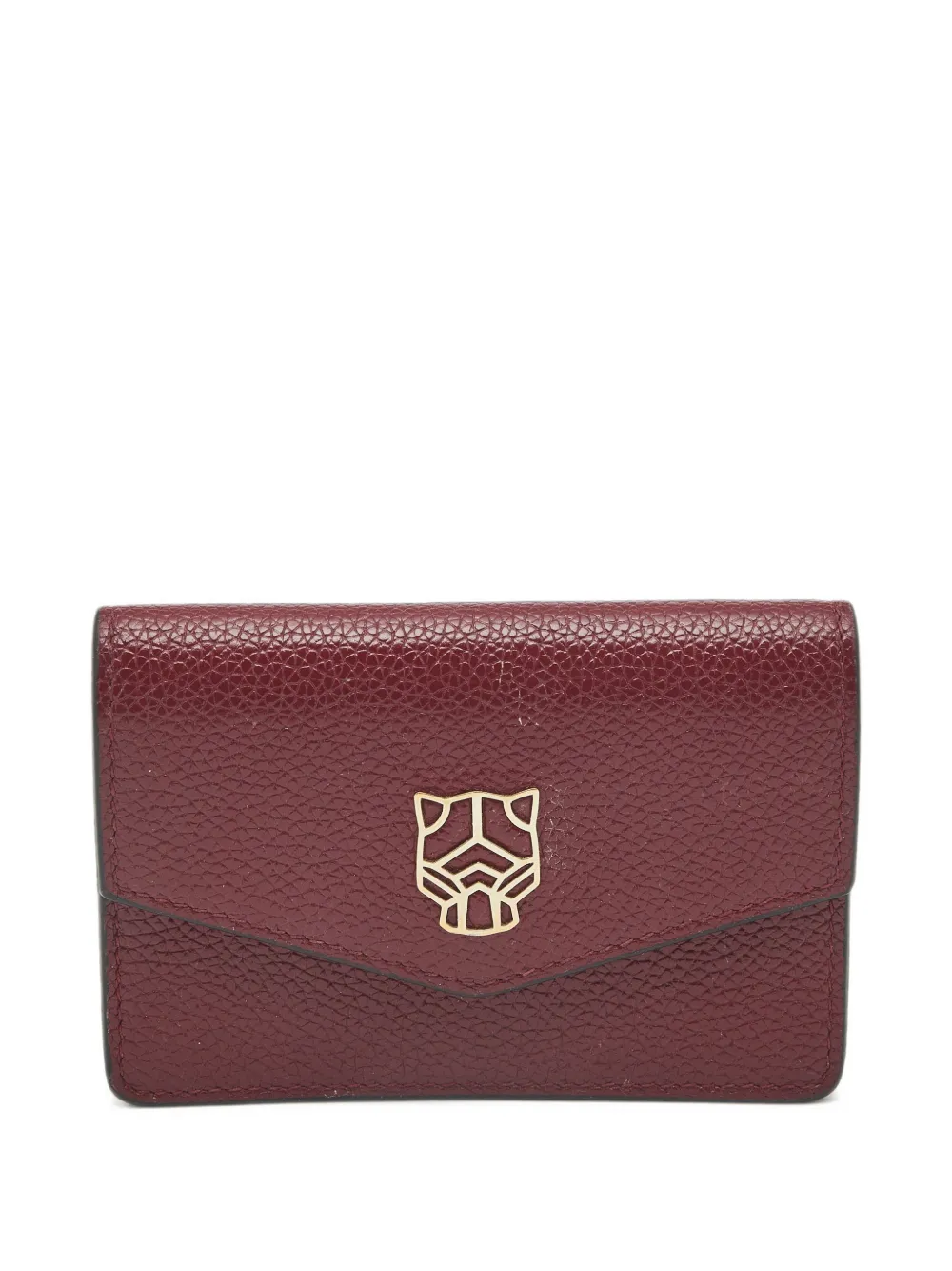 Pre-owned Cartier Panthere Graphique Flap Card Case In Red