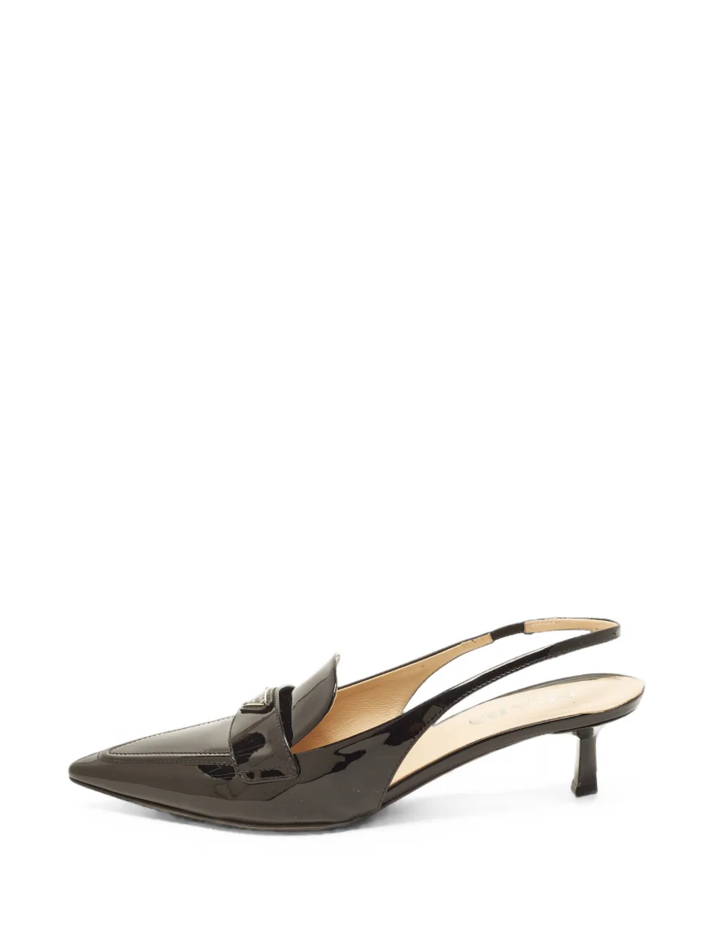 Prada Pre-Owned Slingback-Pumps mit Logo-Schild - Schwarz