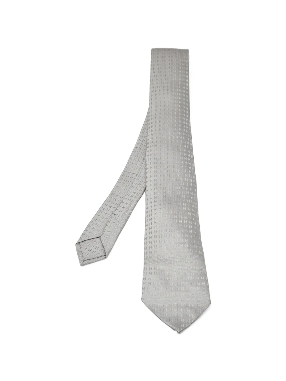 Hermès Pre-Owned Monogram Façonnée H jacquard tie - Grau