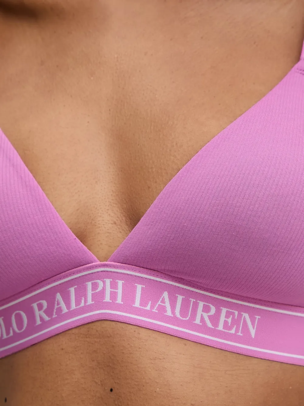 Polo Ralph Lauren Geribbelde bh met logoband Roze