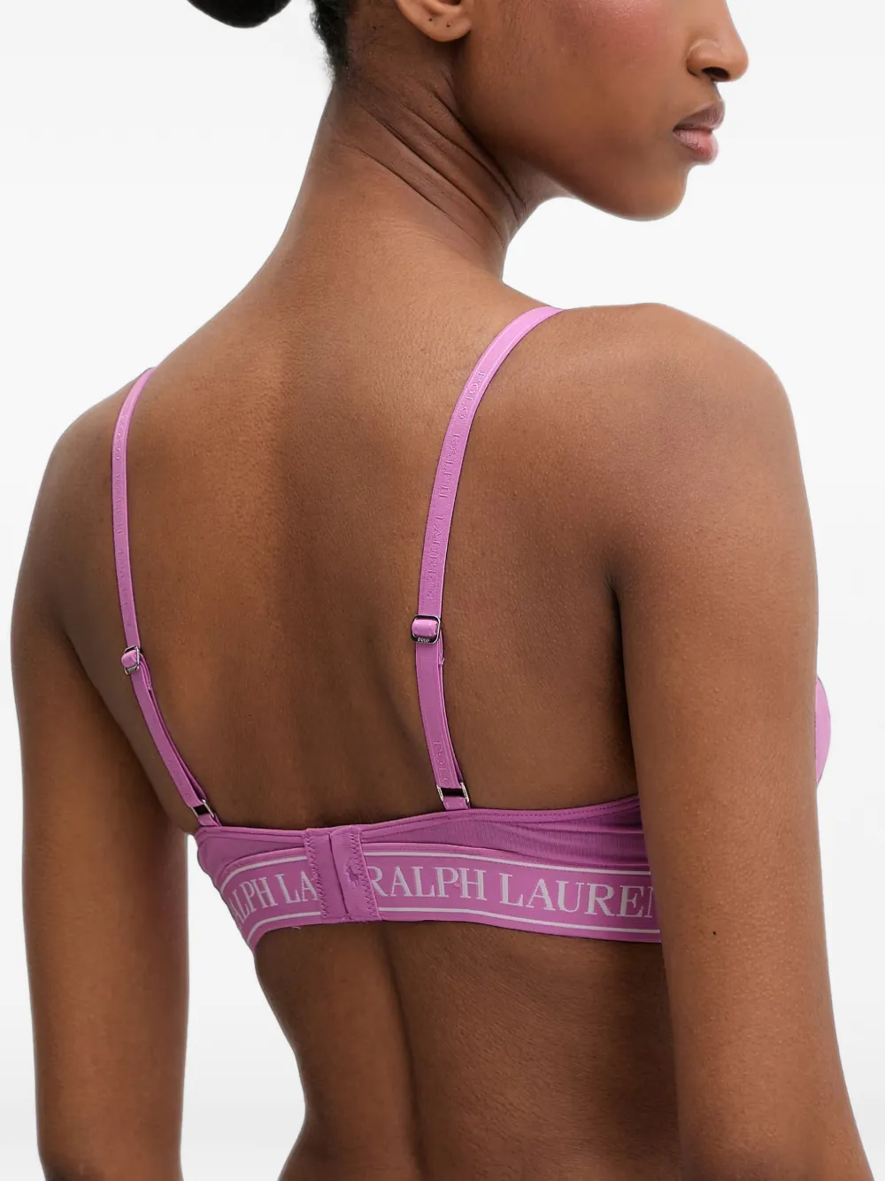 Polo Ralph Lauren Geribbelde bh met logoband Roze