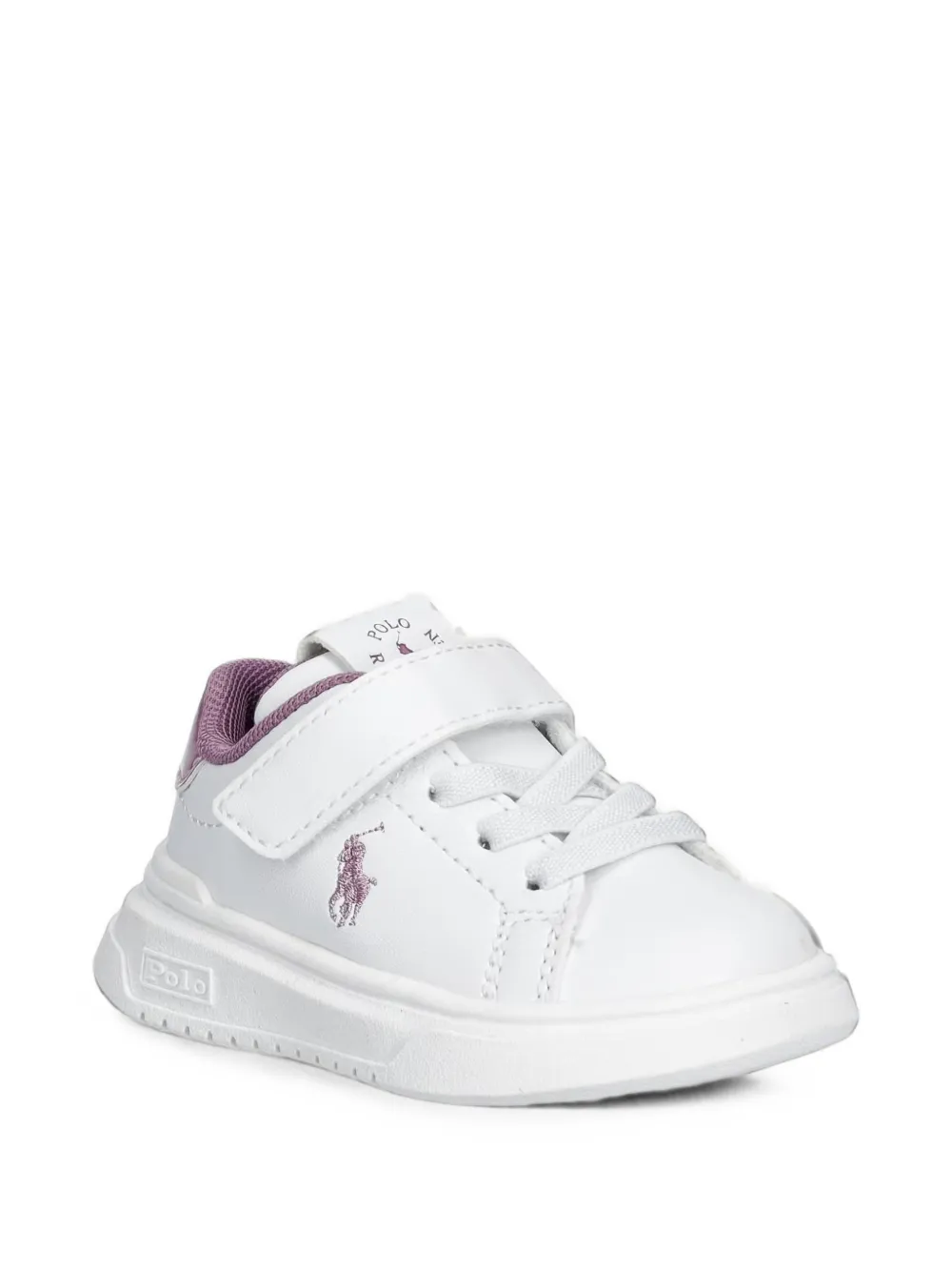 POLO RALPH LAUREN KIDS Heritage Court Super touch-strap logo-embroidered sneakers - Bianco