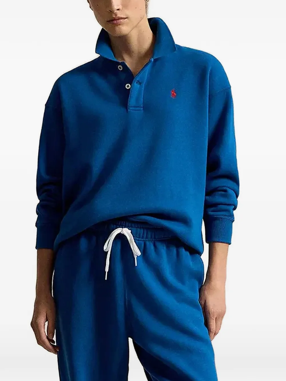 Polo Ralph Lauren Fleecepullover mit Poloshirtkragen - Blau