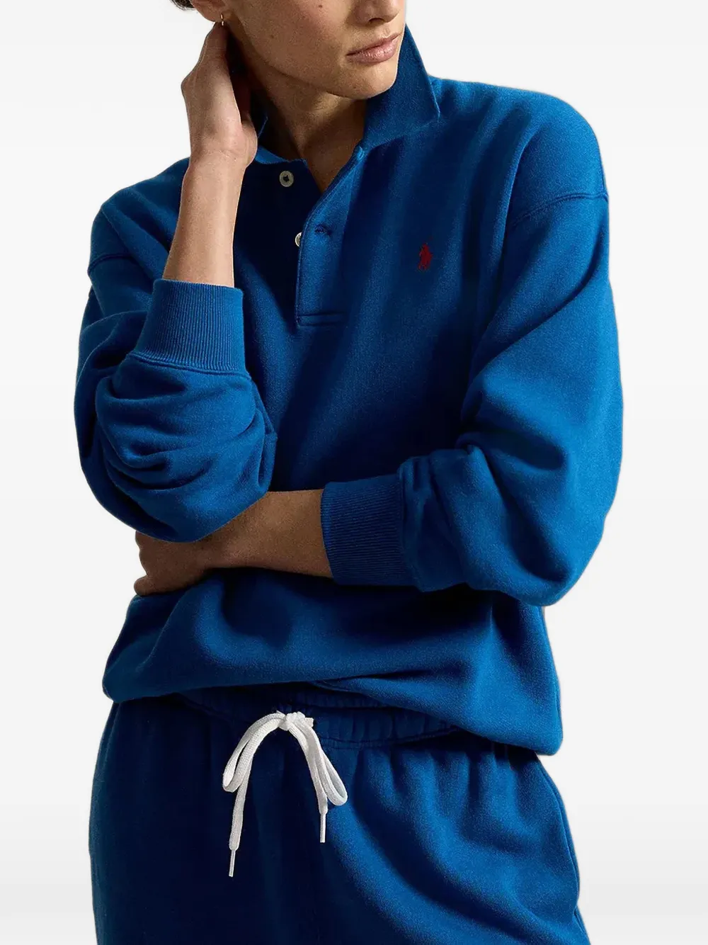 Polo Ralph Lauren Fleece pullover met polokraag Blauw
