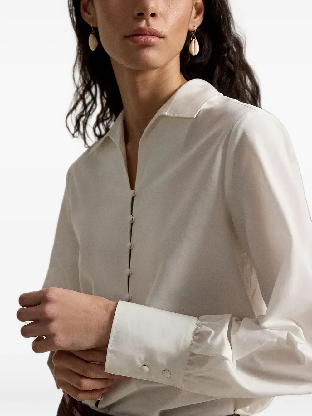 Polo Ralph Lauren Zijden en katoenen blouse Wit