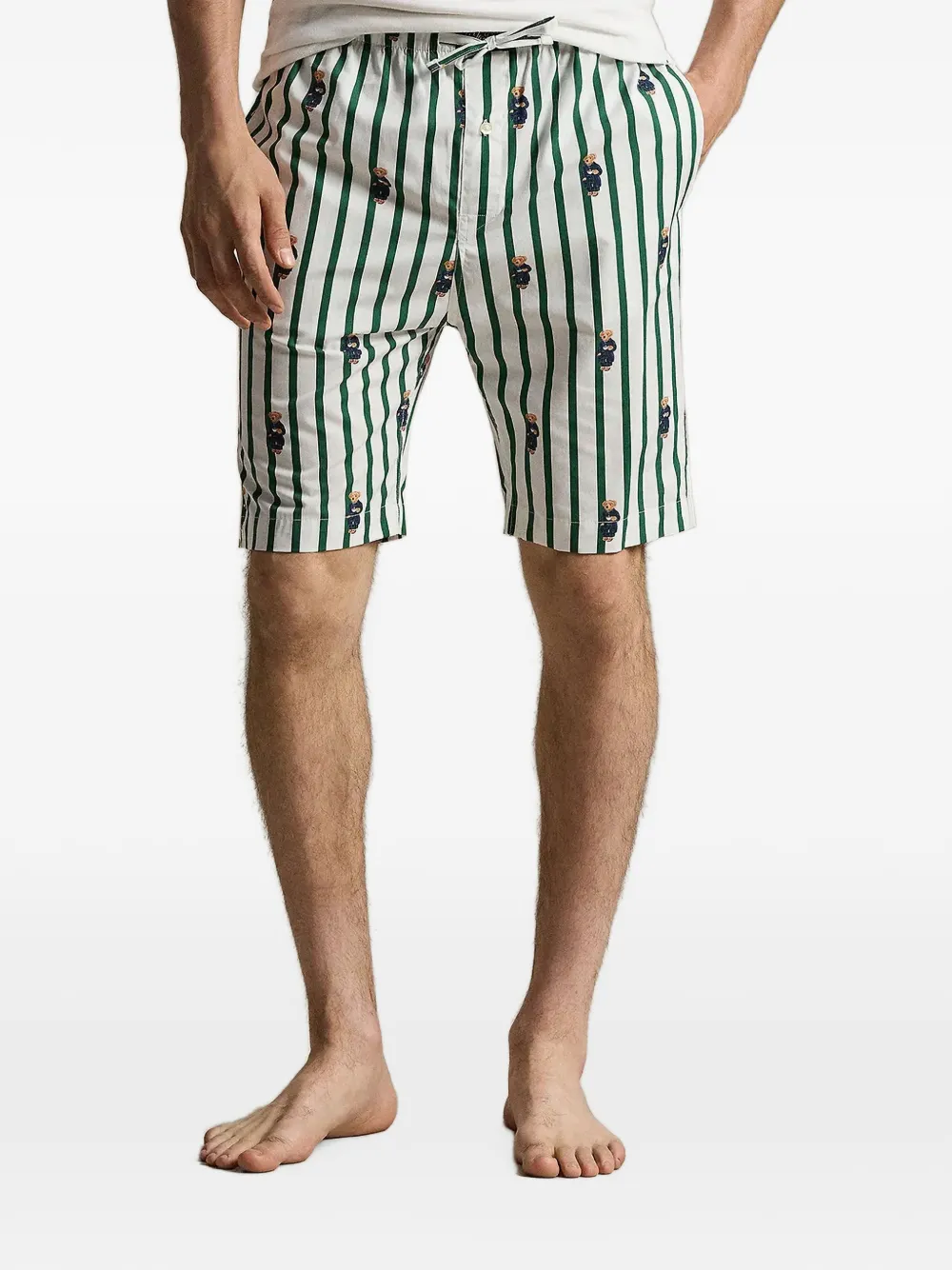 Polo Ralph Lauren Shorts del pigiama Polo Bear a righe - Bianco