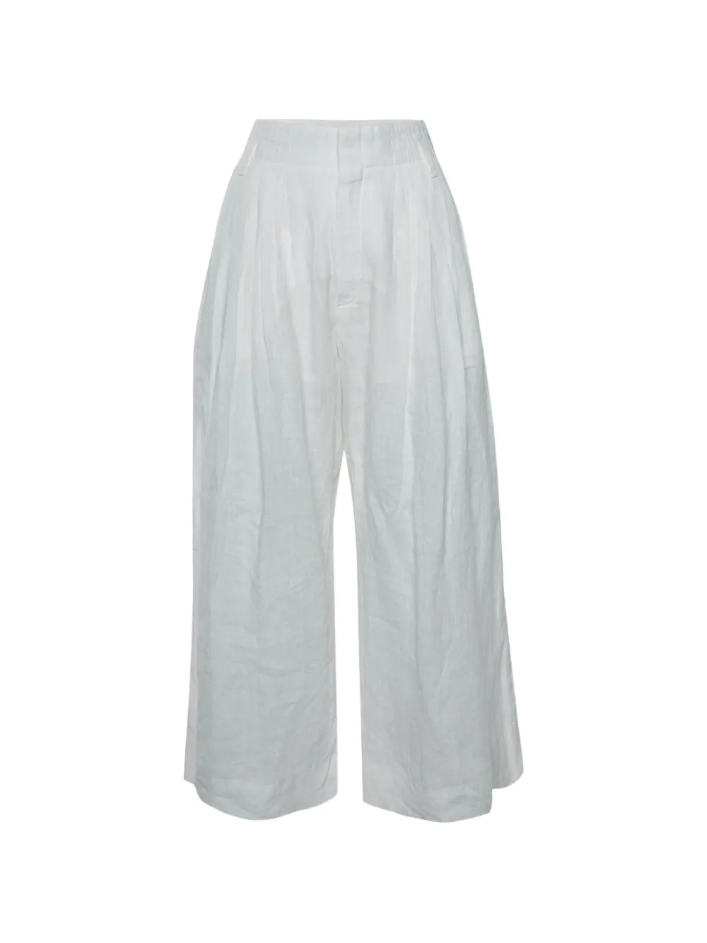 Chloé Pre-Owned pleated wide-leg trousers - Bianco