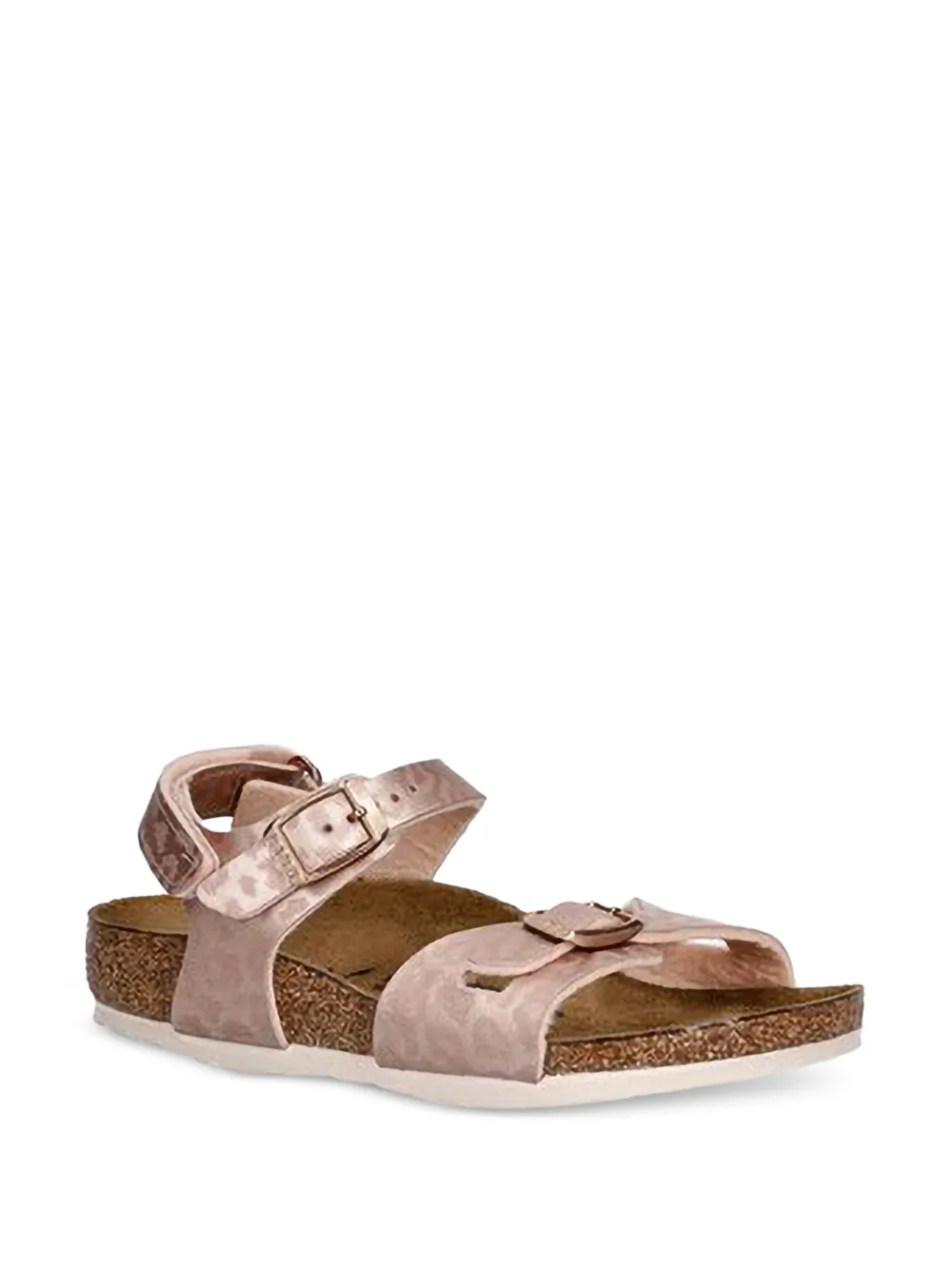 Birkenstock Kids Rio leopard-print buckle-fastening sandals - Rosa