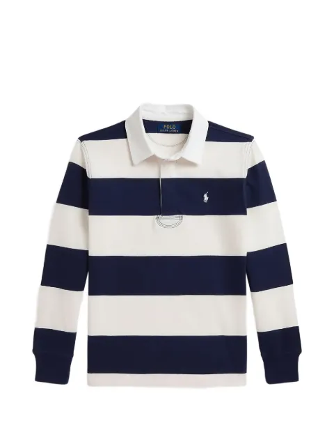 POLO RALPH LAUREN KIDS striped long-sleeve rugby polo shirt