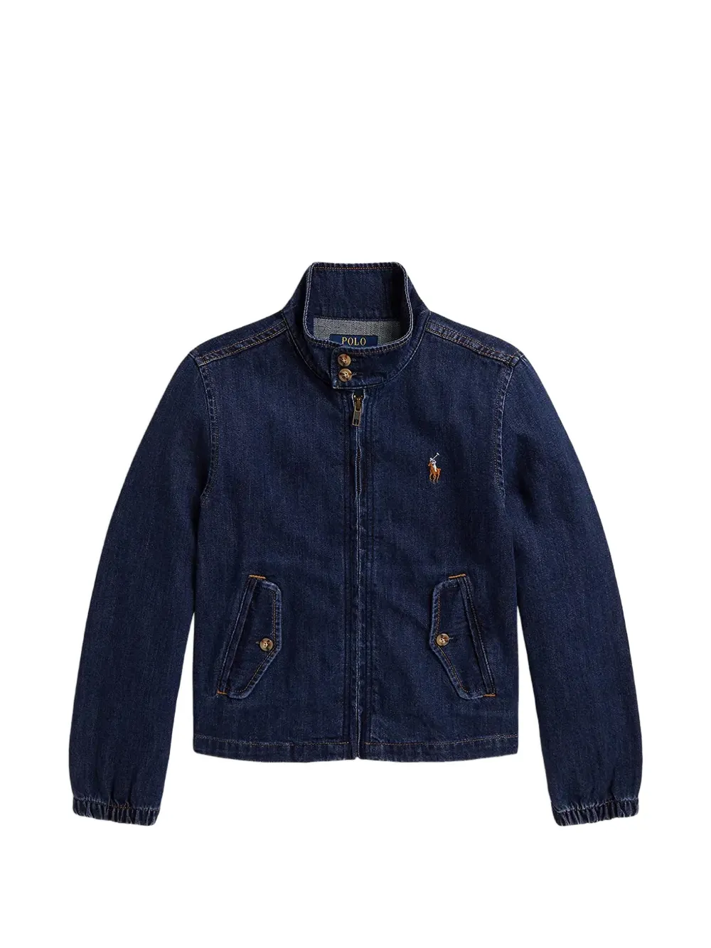 POLO RALPH LAUREN KIDS veste indigo en jean à col montant - Bleu