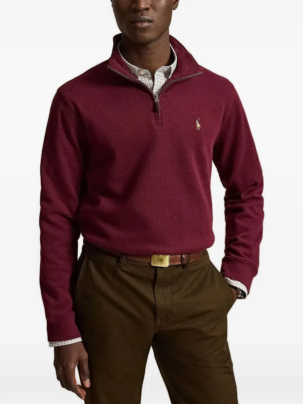 Polo Ralph Lauren quarter-zip logo-embroidered sweater - Rosso