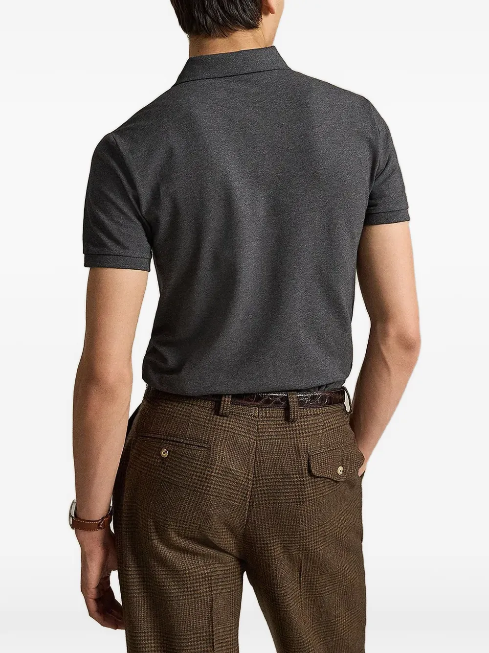 Polo Ralph Lauren Slim-fit mesh poloshirt met stretch Grijs