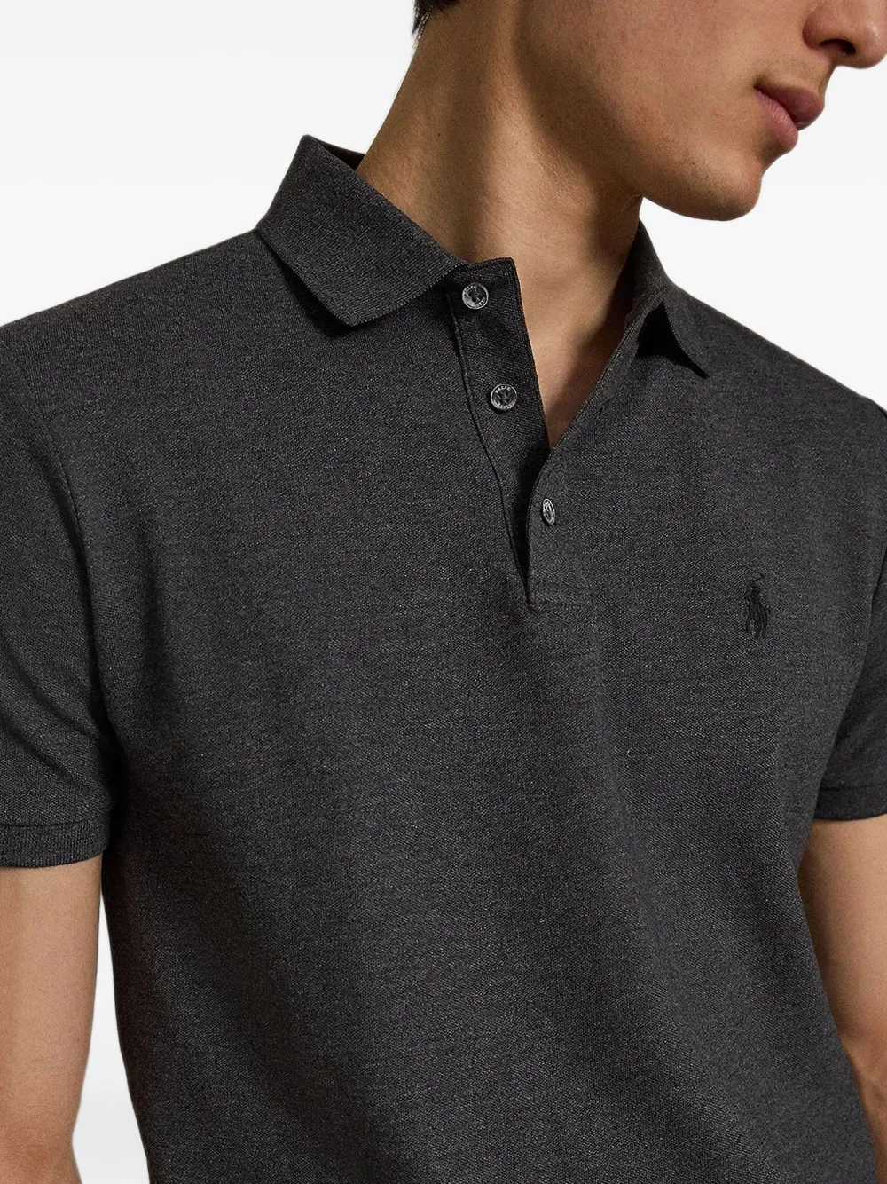 Polo Ralph Lauren Slim-fit mesh poloshirt met stretch Grijs