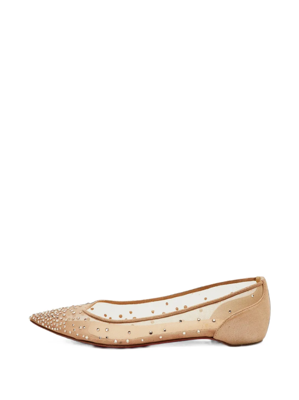 Christian Louboutin Pre-Owned 'Follies Strass Mesh-Ballerinas - Nude
