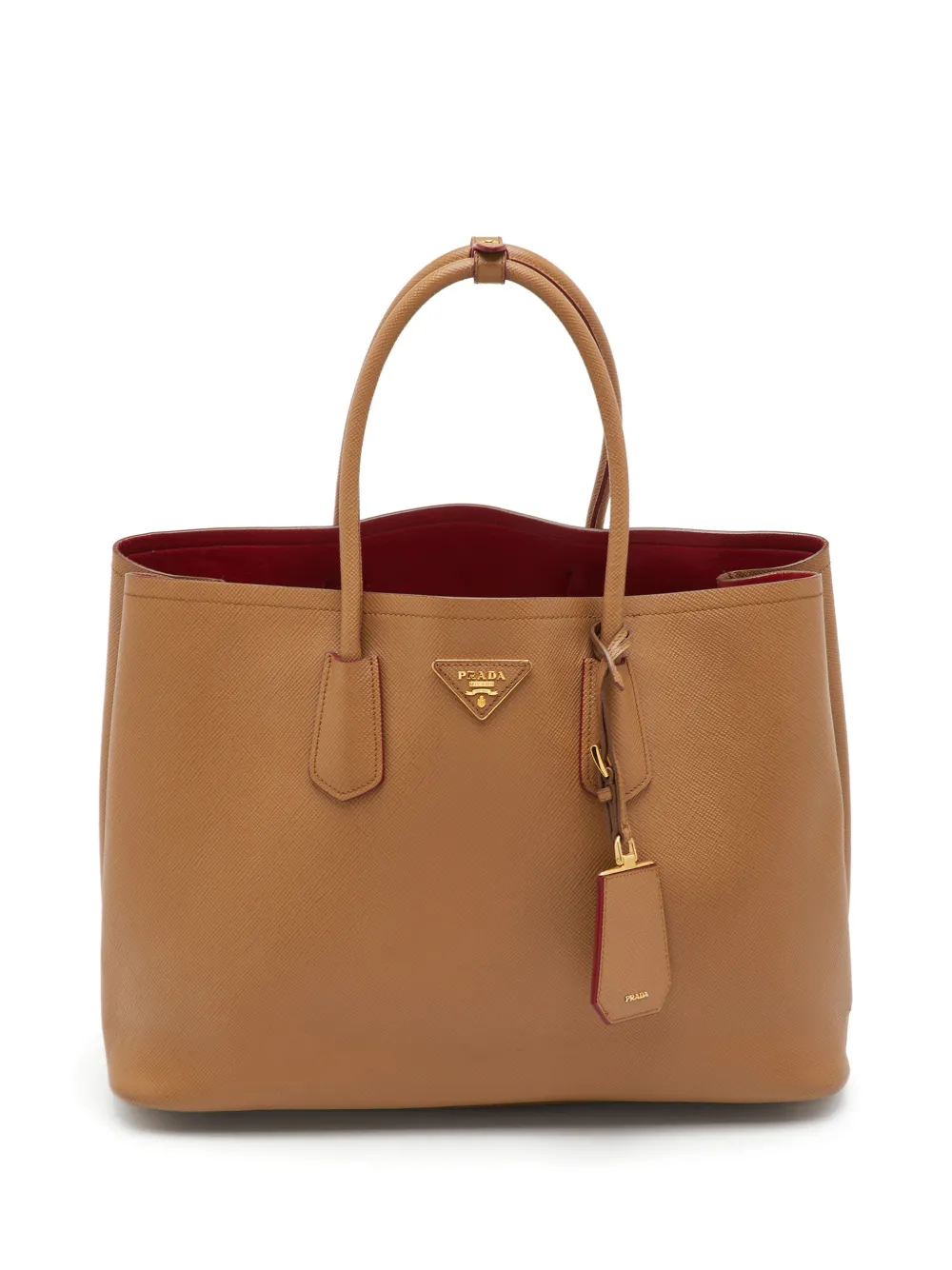 Prada Pre-Owned medium Cuir Double tote bag - Marrone