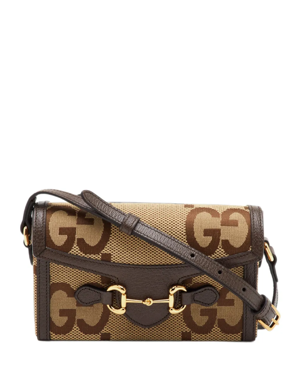 Gucci Pre-Owned Mini Horsebit 1955 Jumbo GG Umhängetasche - Nude