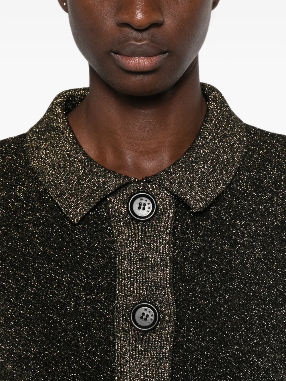 Marni glitter-effect button-up cardigan Zwart