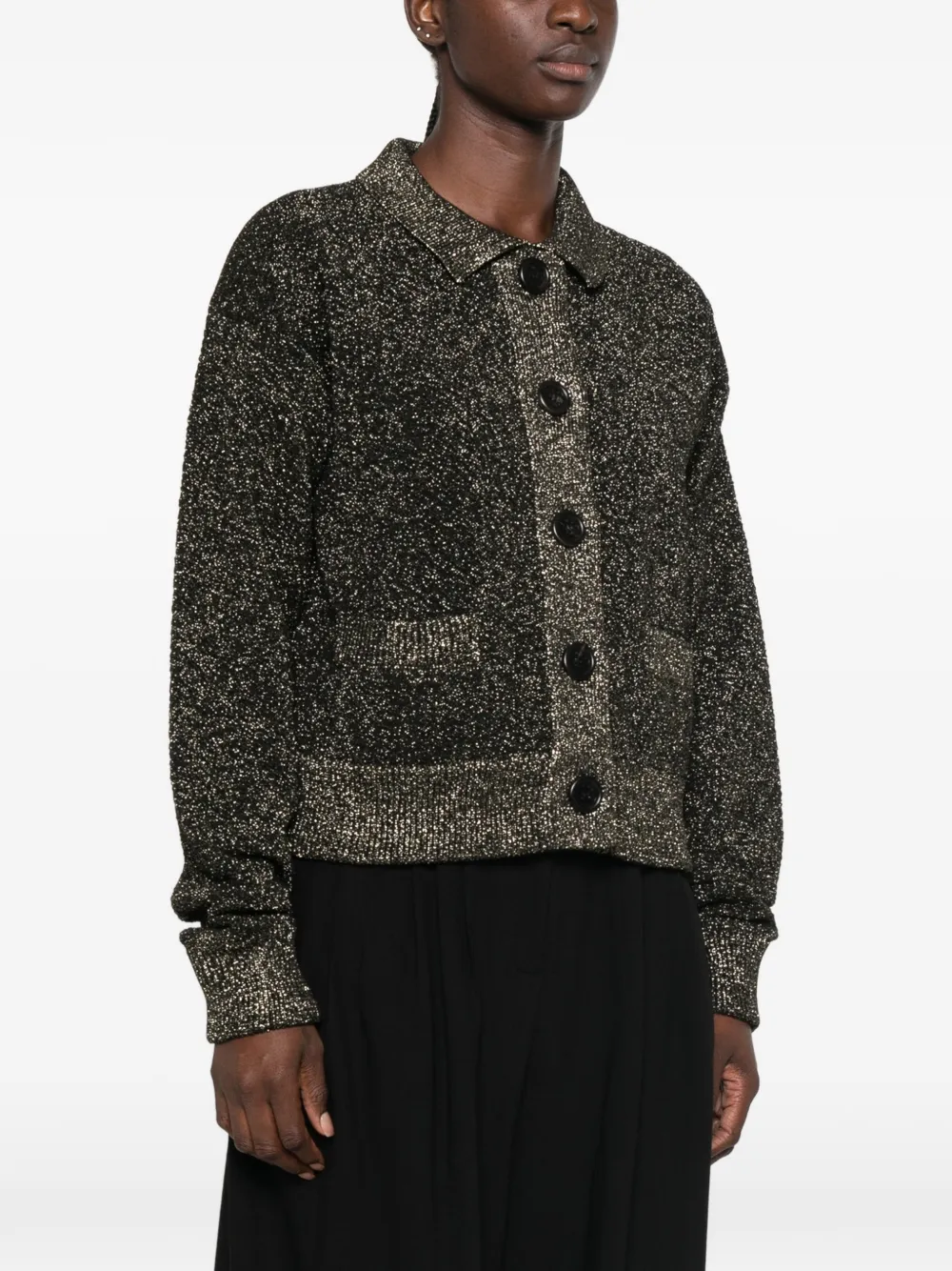 Marni glitter-effect button-up cardigan Zwart
