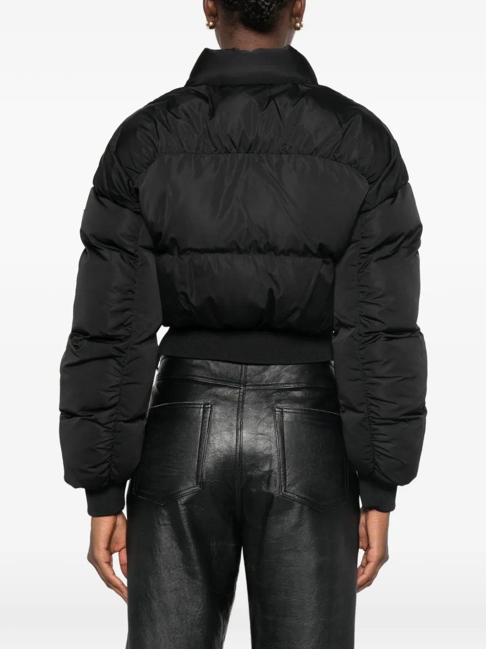Elisabetta Franchi Cropped donsjack Zwart