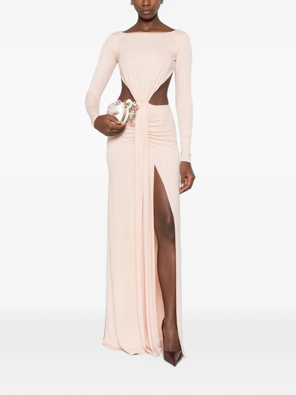 Elisabetta Franchi Maxi-jurk met ruches Beige